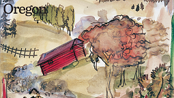 Detail: Robert Motherwell, Oregon Landscape, 1940. Watercolor and ink on paper, 9 X 9 inches. © 2021 Dedalus Foundation, Inc./Artists Rights Society (ARS), NY