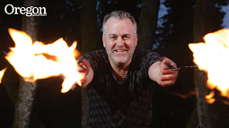 Paul Anthony Troiano learned fire dancing as a surprise for his bride. Now it’s a way to unwind after a day on the job. Photograph by Studio Mcdermott