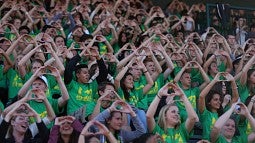 Students at a pep rally