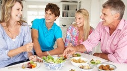 Family eating dinner