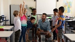 Young students in class