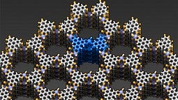 Structural view of organic-lanthanide material and electrical flow