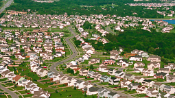 Single-family houses on former farmland