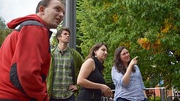 Historic preservation students on a Portland street