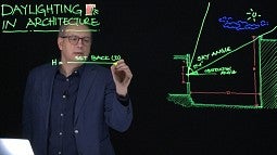 Faculty member recording a Learning Glass lecture