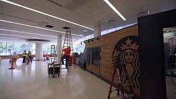 A new Starbucks is set to open in the EMU, where renovation work continues