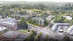 Artist rendering of Knight Campus buildings