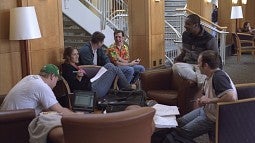 Students returned to the Knight Law Center for the start of fall semester on Monday