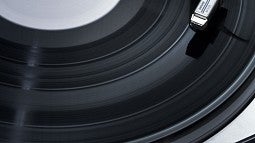 Vinyl record on a turntable