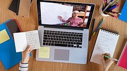 Videoconference on laptop