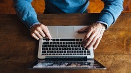 Laptop seen from above