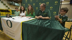 Makenna Pennel, center, with family