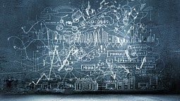 Writing on chalkboard