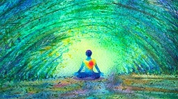 illustration of person in lotus yoga pose