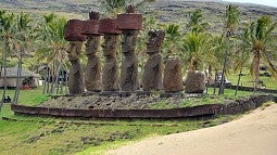 Ahu Nau Nau site at Anakena beach on Easter Island