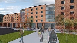 Artist rendering of new residence hall