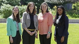 Obesity cluster hires (from left) Elizabeth Budd, Nichole Kelly, Nicole Giuliani and Tasia Smith