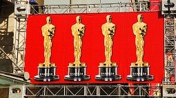 Billboard with Oscar statuettes