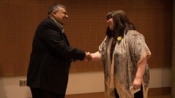 Provots Jayanth Banavar and Amy Hughes Giard