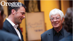 Helmuth Rilling (right) was 37 years old when he cofounded the Oregon Bach Festival. When Matthew Halls (left) takes over as artistic director following this year's festival, he'll be 37 as well. Photograph by Jon Christopher Meyers