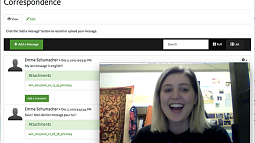 UO student Emma Schumacher online with her French vid pal