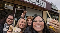 Having ice cream at Prince Puckler's