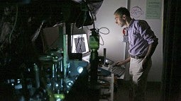 Raghu Parthasarathy in his lab