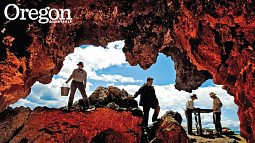 University of Oregon archaeologist Dennis Jenkins, far right, and fellow researchers excavate the site. Photograph by Paul Baumman and Alton Strupp 