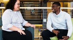 Sally Garner with a student