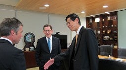 President Schill with Tan Chorh Chuan, president of the National University of Singapore