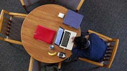 Student  studying alone