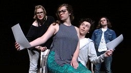 A rehersal for the play 'Stage Kiss'