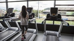 Student exercising at the Rec Center