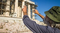 Faculty member at historical site