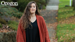 Sarah Urban strolls through South University neighborhood. Photo by Charlie Litchfield, University Communications