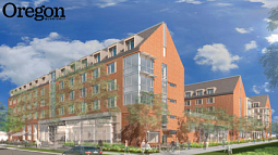 Architects' rendering of the Global Scholars Hall. Photograph courtesy Zimmer Gunsul Frasca Architects