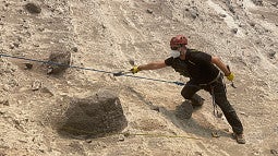 Thomas Giachetti getting ash samples