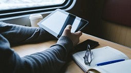 Checking train schedule