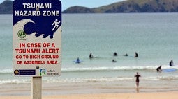 Tsunami warning sign