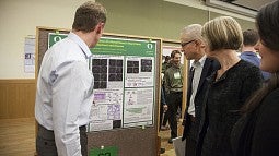 A poster session at the symposium