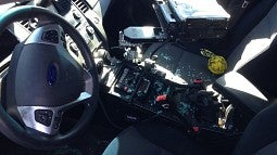 Interior of police car