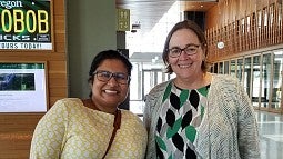 Vidusha Devastali, director of foundation relations, and Betsy Boyd, AVP for federal affairs