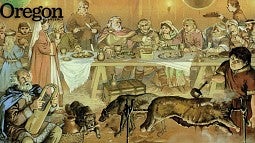 Painting of a Viking feast