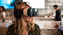 Woman wearing VR headset