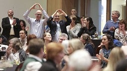 Cheering crowd