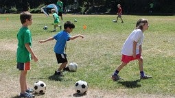 Children playing on campus