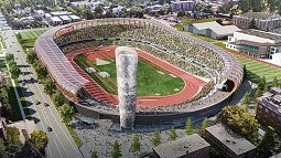 Aerial rendering of Hayward Field