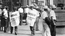 Workers on strike