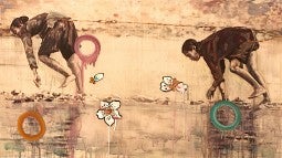 Mixed media work: 'Mother, Daughter and River'