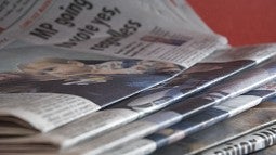 A stack of newspapers